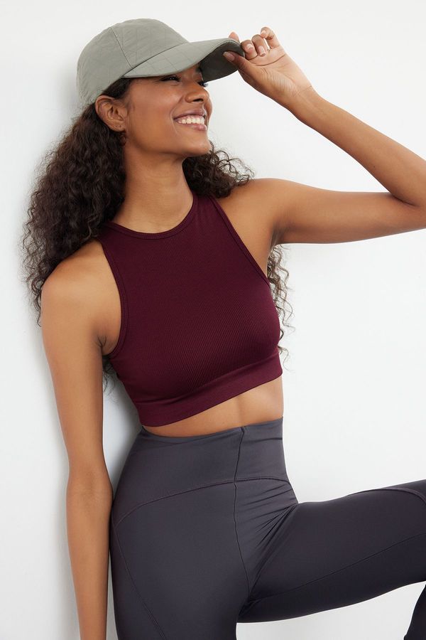Trendyol Trendyol Plum Seamless Ribbed and Lightly Supported/Shaping Sports Bra