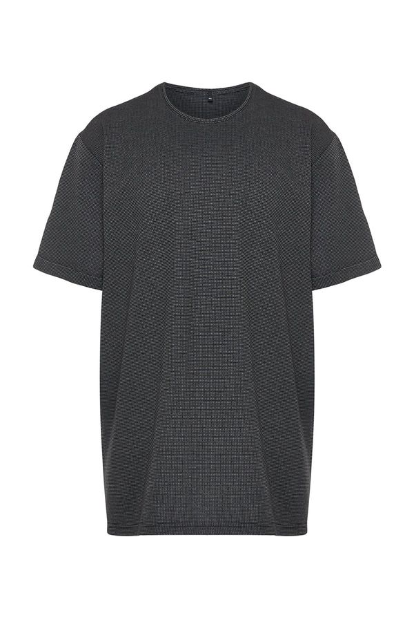 Trendyol Trendyol Plus Size Black Regular/Normal Cut Texture T-shirt