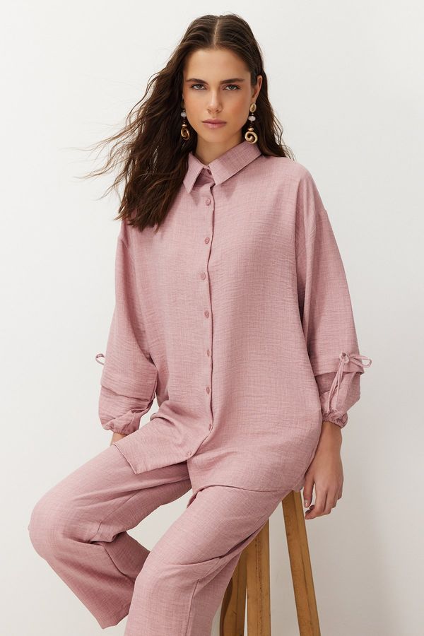 Trendyol Trendyol Powder Linen Look Woven Two Piece Set