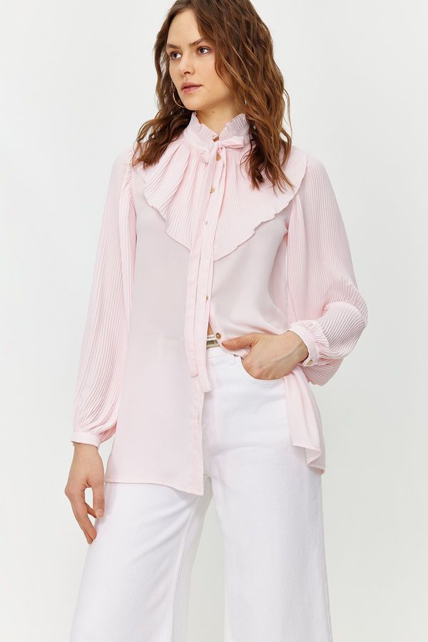 Trendyol Trendyol Powder Ruffle Chiffon Woven Shirt