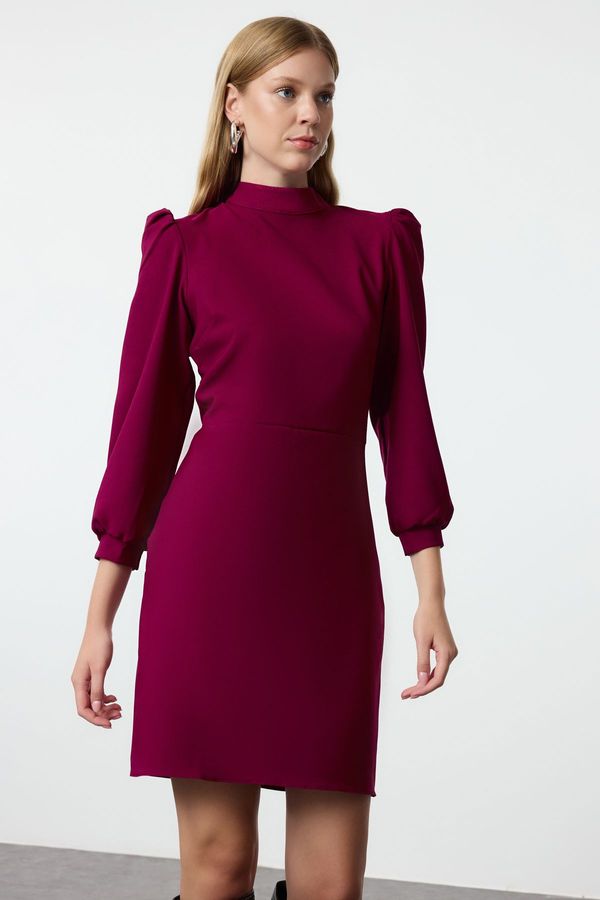 Trendyol Trendyol Purple Body-hugging High Collar Mini Woven Dress