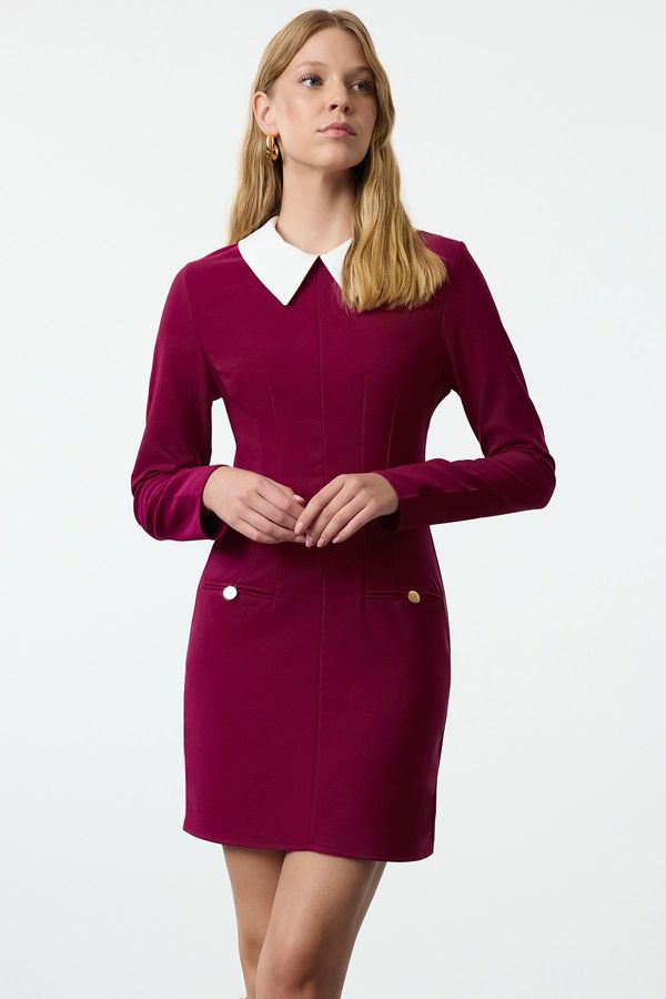 Trendyol Trendyol Purple Collar Detailed Woven Dress