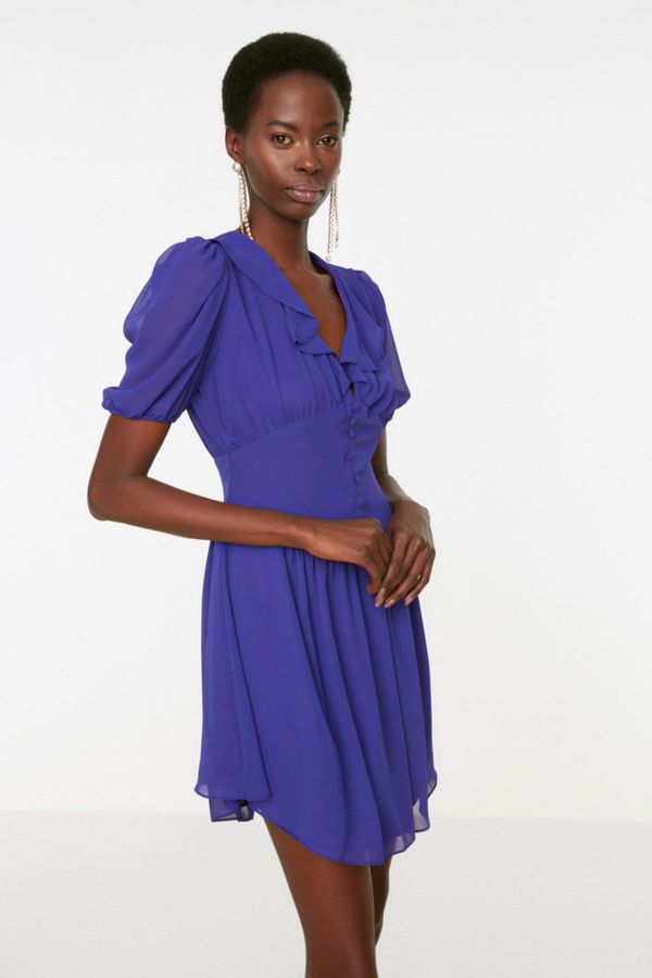 Trendyol Trendyol Purple Detailed Stylish Evening Dress