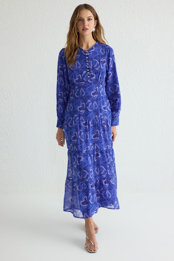 Trendyol Trendyol Purple Lined Floral Woven Chiffon Dress