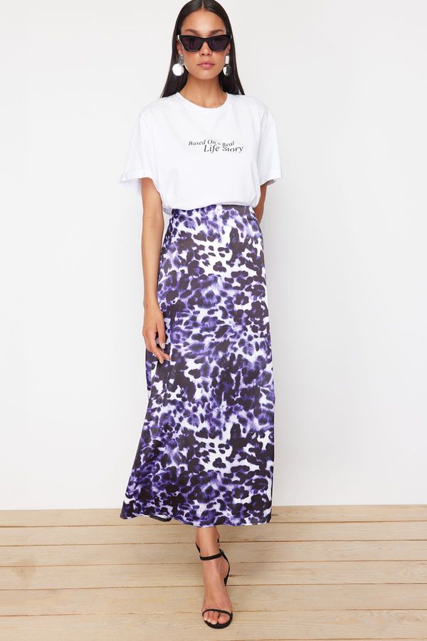 Trendyol Trendyol Purple Patterned Woven Skirt