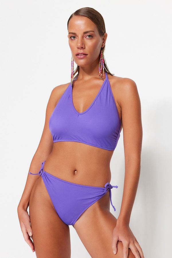 Trendyol Trendyol Purple Piping Regular Leg Bikini Bottom