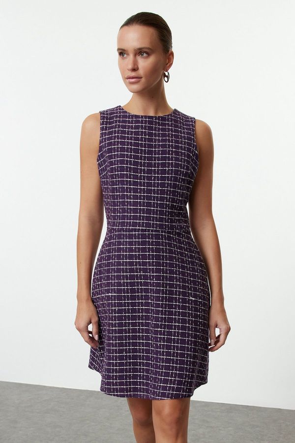 Trendyol Trendyol Purple Plaid / Checkered Mini Woven Dress