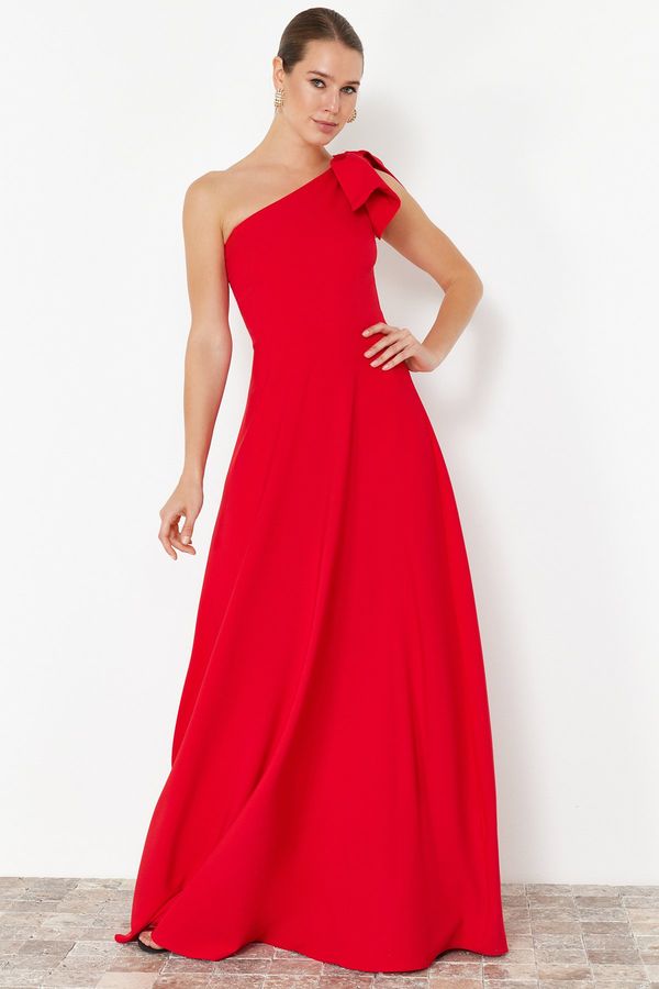Trendyol Trendyol Red A-Cut Straight Fitted Woven Evening Dress & Graduation Dress