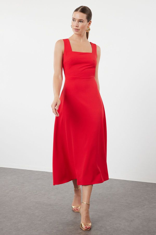 Trendyol Trendyol Red A-Cut Woven Elegant Evening Dress