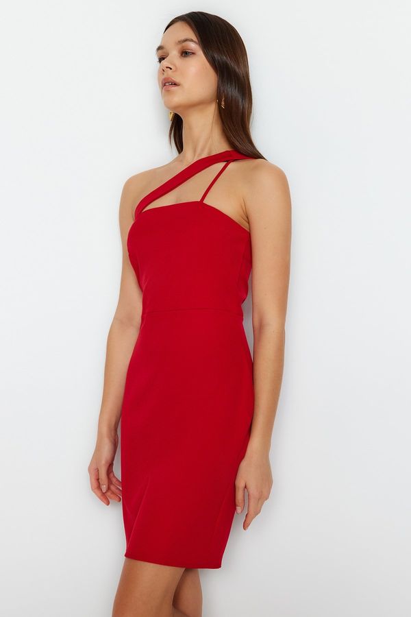 Trendyol Trendyol Red Asymmetric Collar Woven Woven Dress