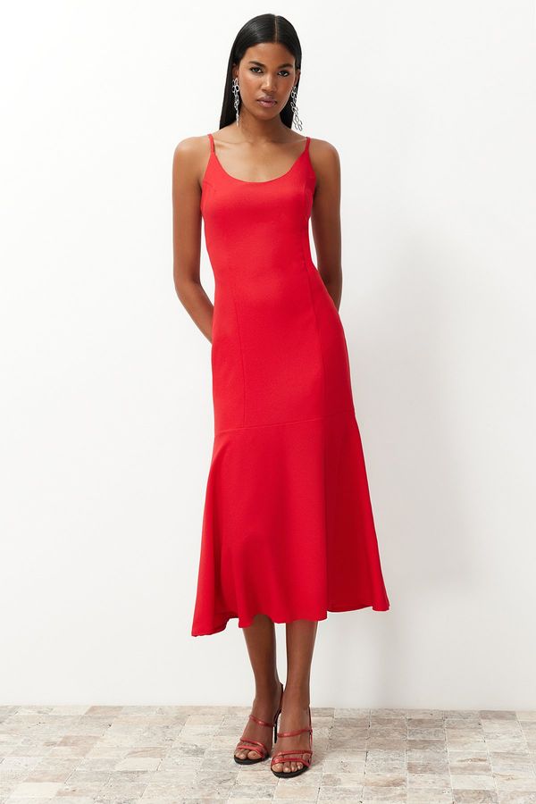 Trendyol Trendyol Red Fitted Strap Woven Dress