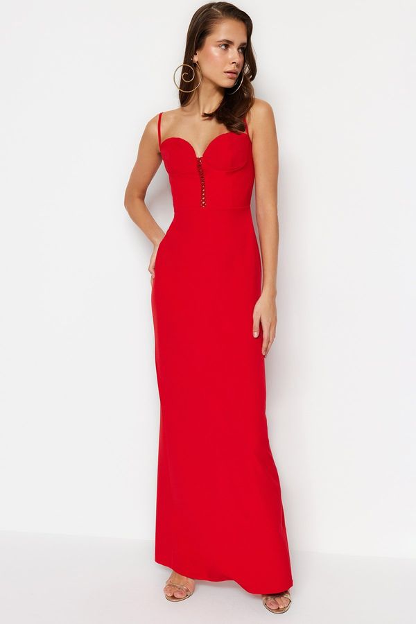Trendyol Trendyol Red, fitted, Woven Long Evening Dress