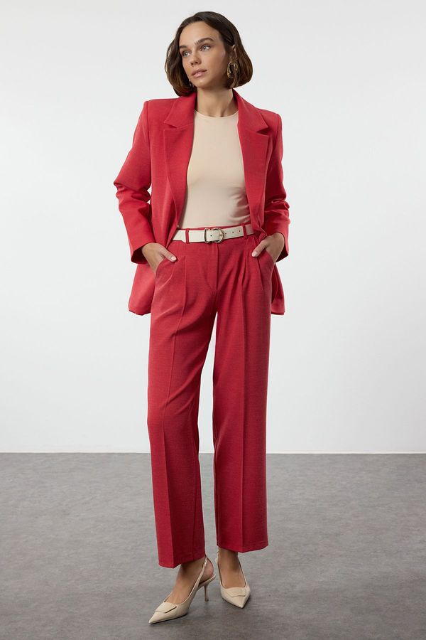 Trendyol Trendyol Red Limited Edition Straight Pleated Trousers