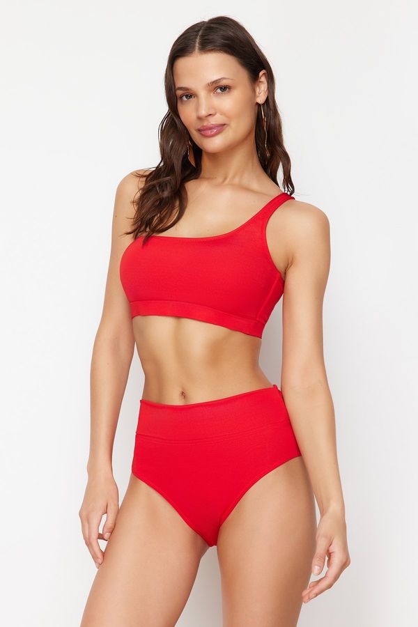 Trendyol Trendyol Red One Shoulder High Waist Regular Bikini Set