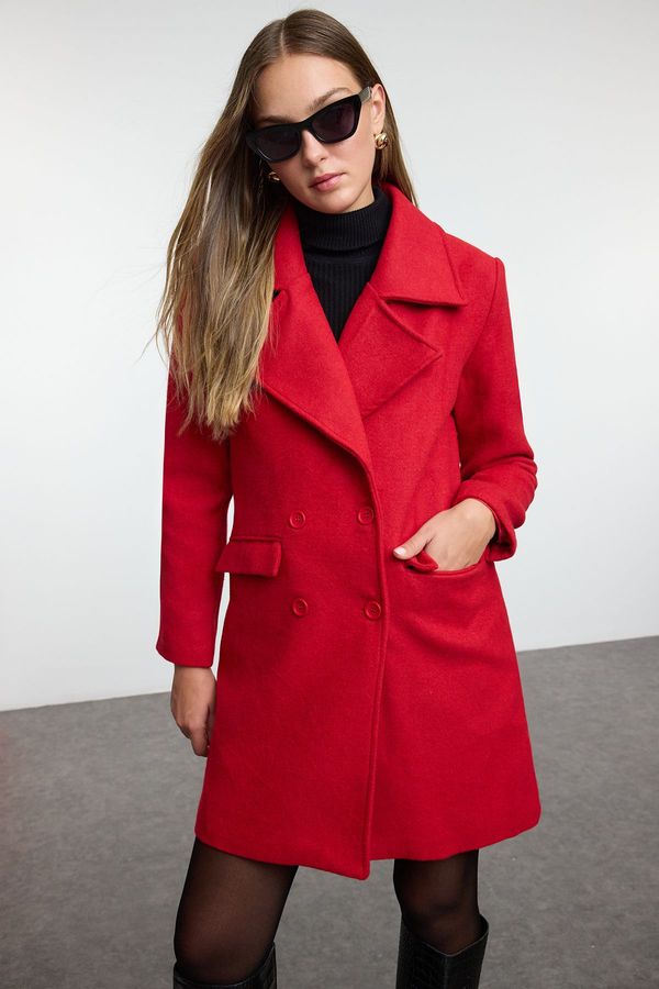 Trendyol Trendyol Red Regular Button Closure Cashmere Coat