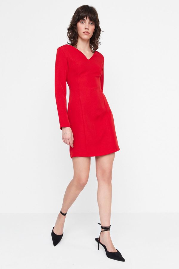 Trendyol Trendyol Red V-Neck Mini Dress
