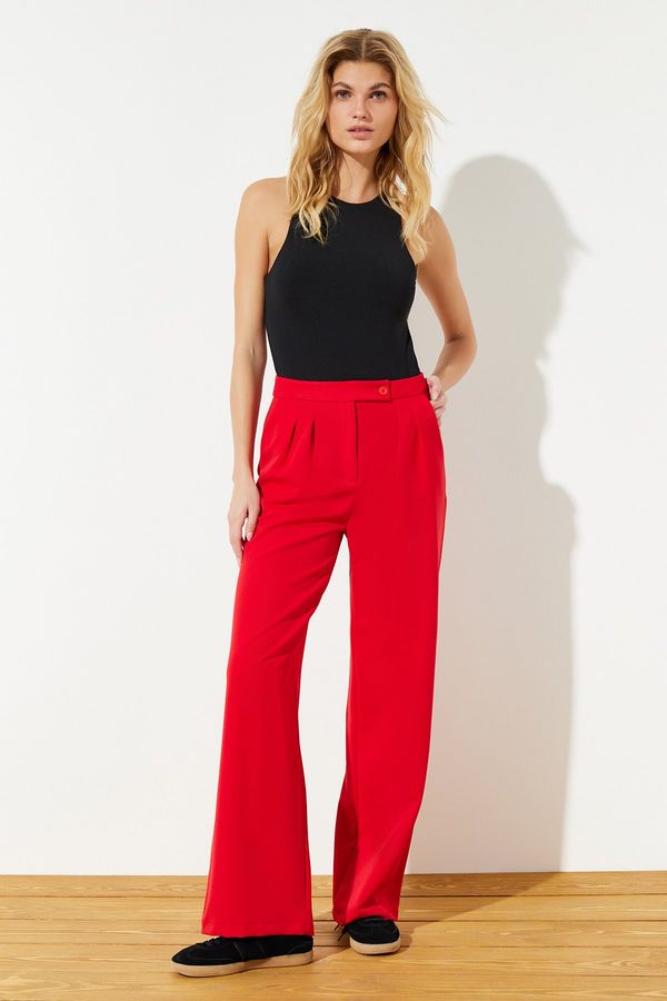 Trendyol Trendyol Red Wide Leg/Wide Leg Woven Trousers