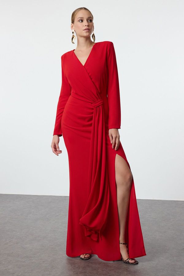 Trendyol Trendyol Red Woven Long Elegant Evening & Graduation Dress