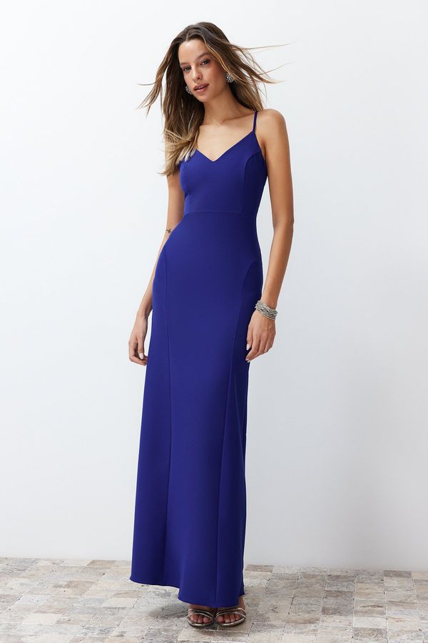 Trendyol Trendyol Saks Fitted Woven Long Elegant Evening Dress