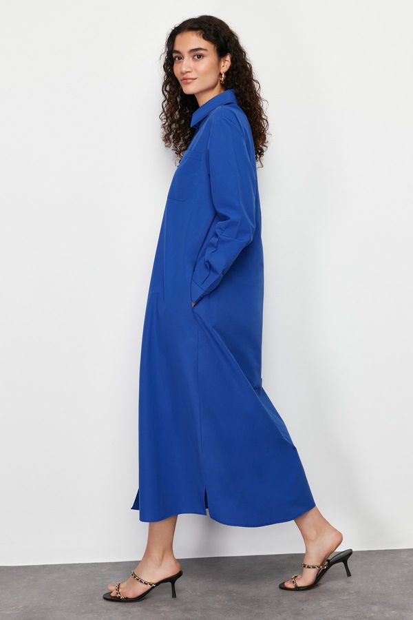 Trendyol Trendyol Saks Plain Woven Shirt Dress