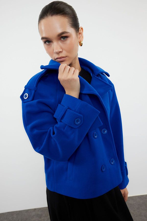 Trendyol Trendyol Saks Wide Cut Crop Stitch Coat