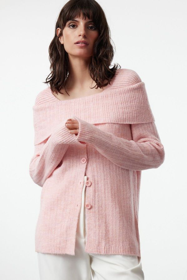 Trendyol Trendyol Salmon Carmen Collar Knitwear Cardigan