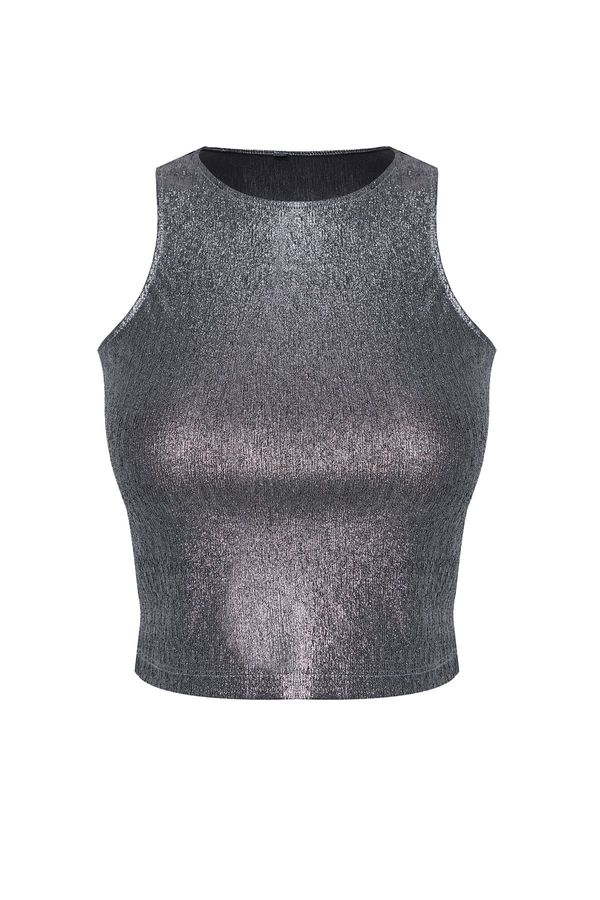 Trendyol Trendyol Silver Shiny Glitter Knitted Bustier