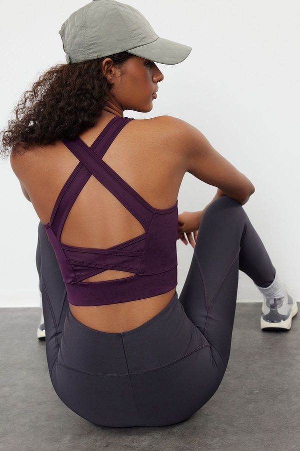 Trendyol Trendyol Square Neck Sports Bra with Plum Support/Shaping Back Detail