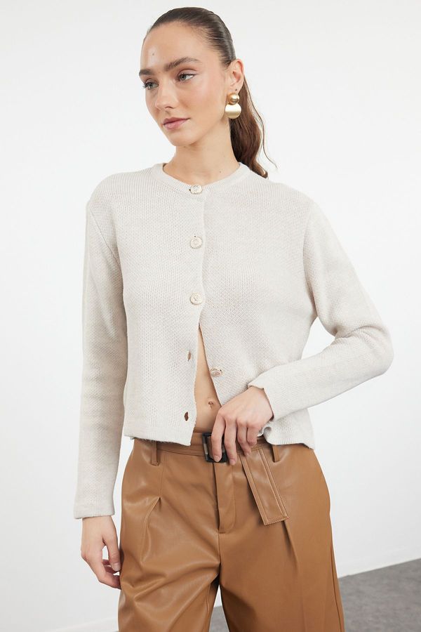 Trendyol Trendyol Stone Basic Jacket Look Knitwear Cardigan