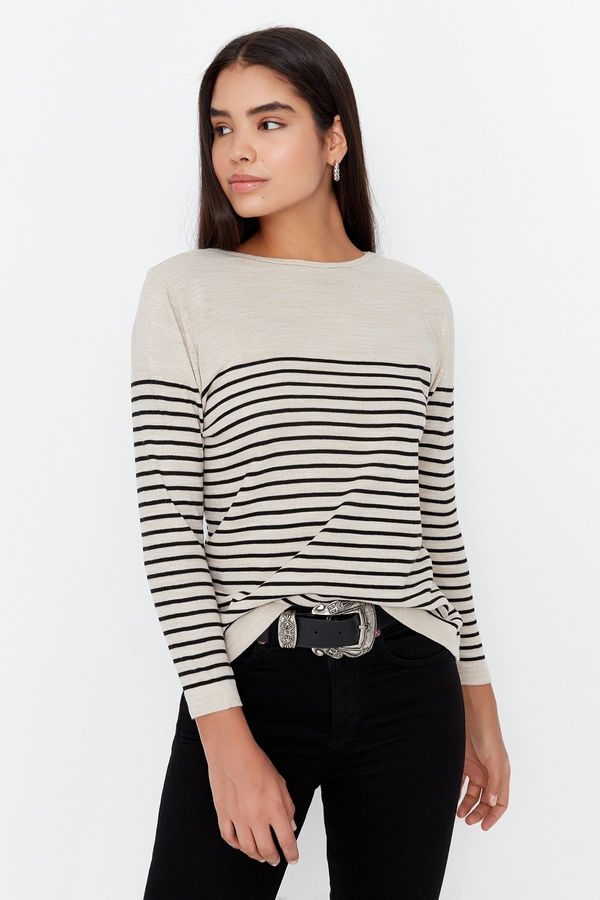 Trendyol Trendyol Stone Basic Striped Knitwear Sweater