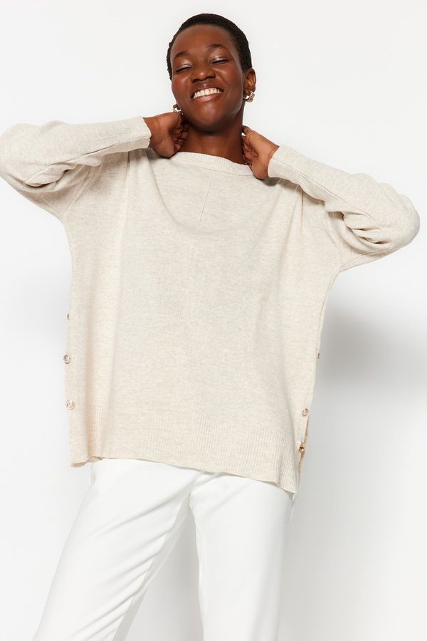 Trendyol Trendyol Stone Button Detailed Knitwear Sweater