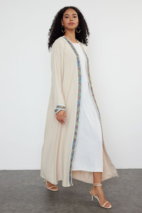 Trendyol Trendyol Stone Colored Accessory Ribbed Woven Cap & Abaya & Abaya