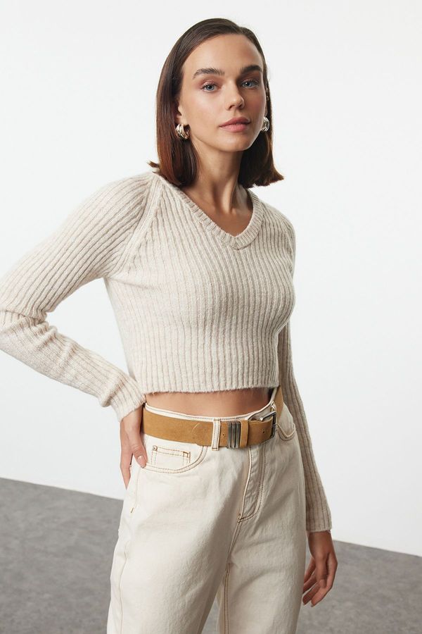 Trendyol Trendyol Stone Crop Soft Texture Basic Knitwear Sweater