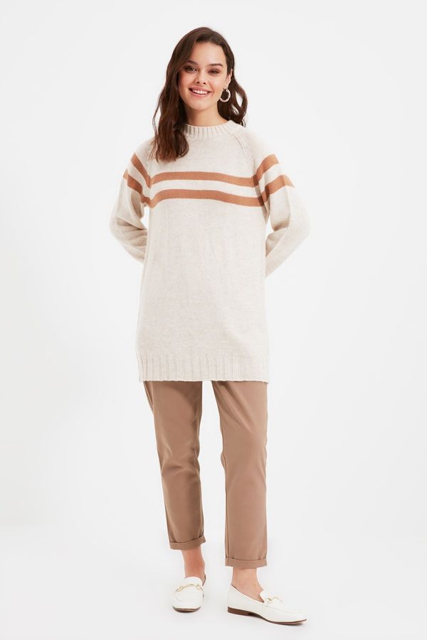 Trendyol Trendyol Stone Double Striped Knitwear Sweater