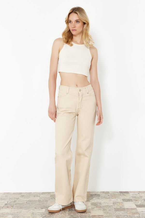 Trendyol Trendyol Stone High Waist Wide Leg Jeans