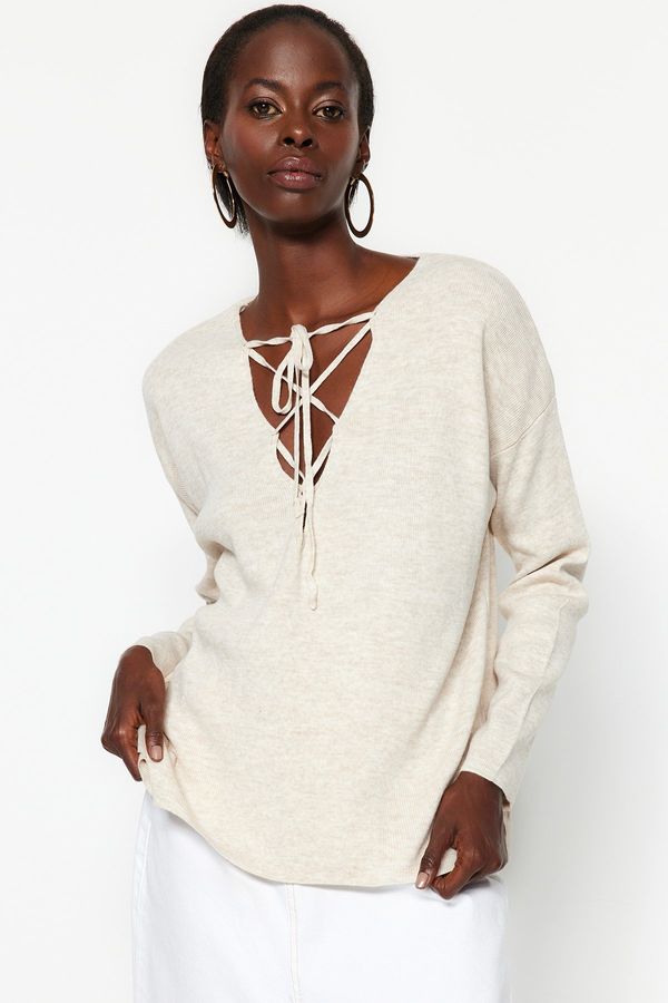 Trendyol Trendyol Stone Lace Detailed Knitwear Sweater