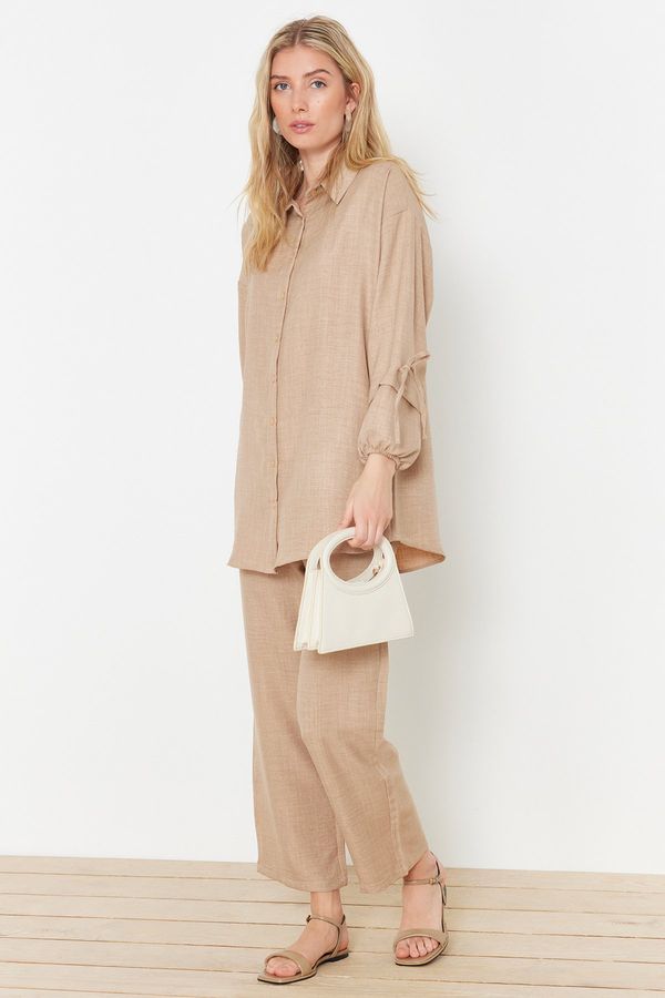 Trendyol Trendyol Stone Linen Look Woven Two Piece Set