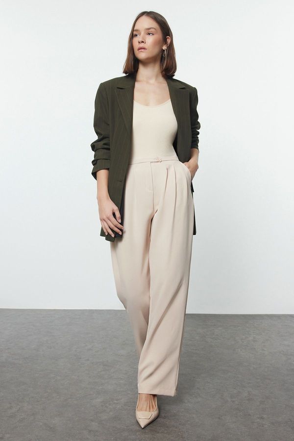 Trendyol Trendyol Stone Low Waist Wide Leg/Wide Leg Woven Trousers