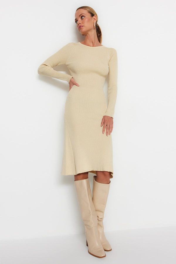 Trendyol Trendyol Stone Midi Knitwear Crewneck Dress