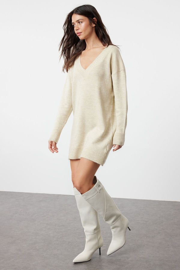 Trendyol Trendyol Stone Mini Knitwear Soft Textured Dress