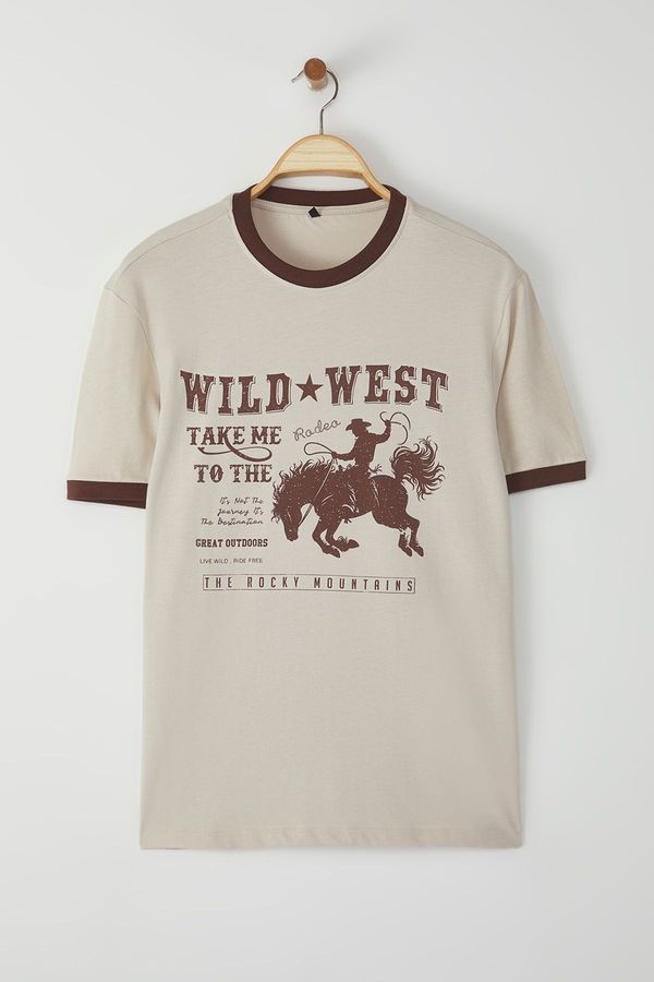 Trendyol Trendyol Stone Modern Herritage Oversize/Wide Cut 100% Cotton Printed T-Shirt