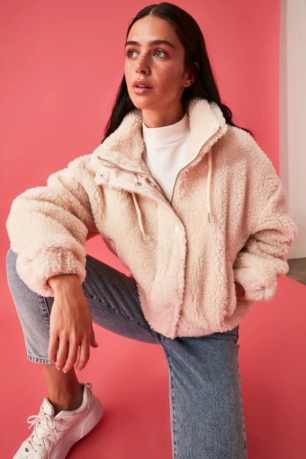 Trendyol Trendyol Stone Oversize Plush Coat