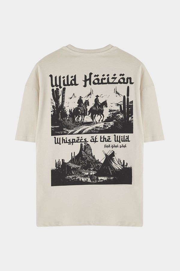 Trendyol Trendyol stone Oversize/Wide Cut 100% Cotton Printed T-shirt