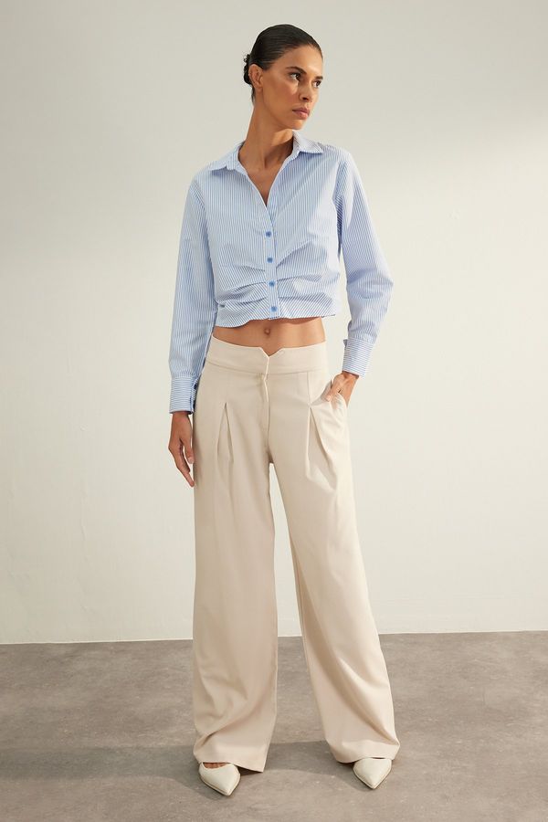 Trendyol Trendyol Stone Premium Quality Wide Leg Woven Trousers