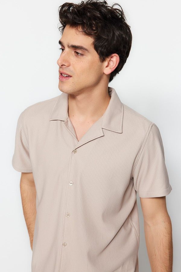 Trendyol Trendyol Stone Regular Fit Open Collar Summer Shirt