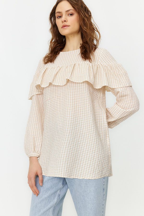 Trendyol Trendyol Stone Ruffle Detail Seekers Woven Tunic