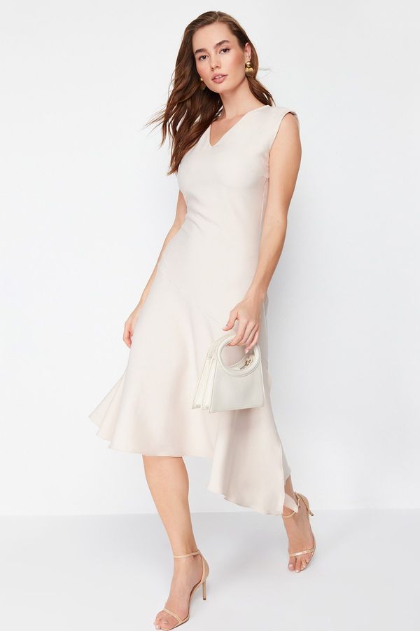 Trendyol Trendyol Stone Skirt Asymmetric Midi Woven Dress