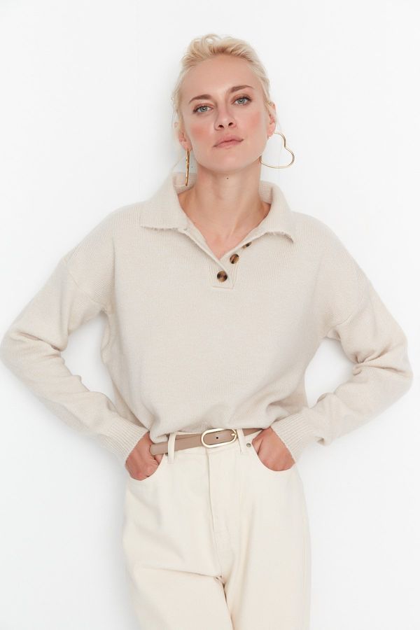 Trendyol Trendyol Stone Soft Textured Basic Knitwear Sweater