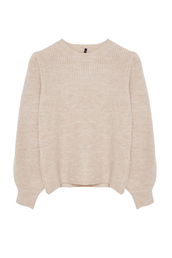 Trendyol Trendyol Stone Soft Textured Crew Neck Knitwear Sweater