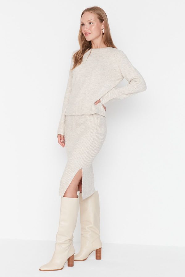 Trendyol Trendyol Stone Soft Textured Knitwear Top-Bottom Set